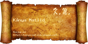 Kánya Matild névjegykártya